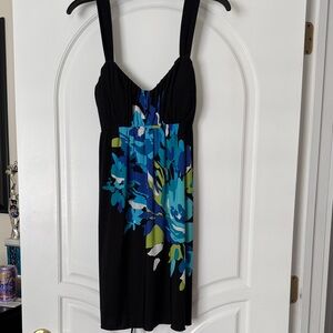 BCX Black and Blue Floral Mini Dress
